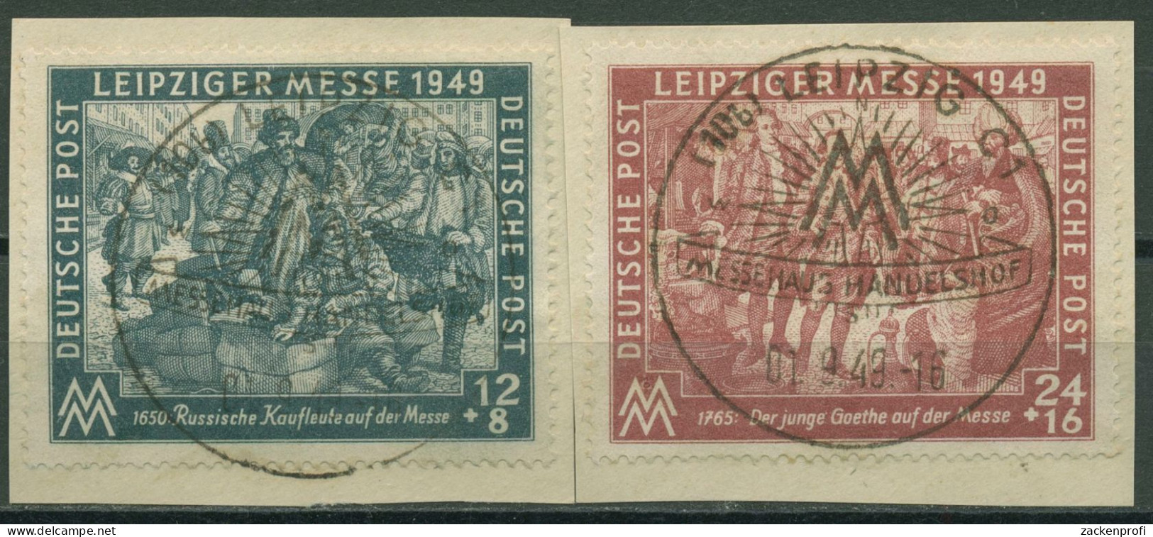 SBZ Allgemeine Ausgabe 1949 Leipziger Herbstmesse 240/41 Mit SST, Briefstücke - Altri & Non Classificati