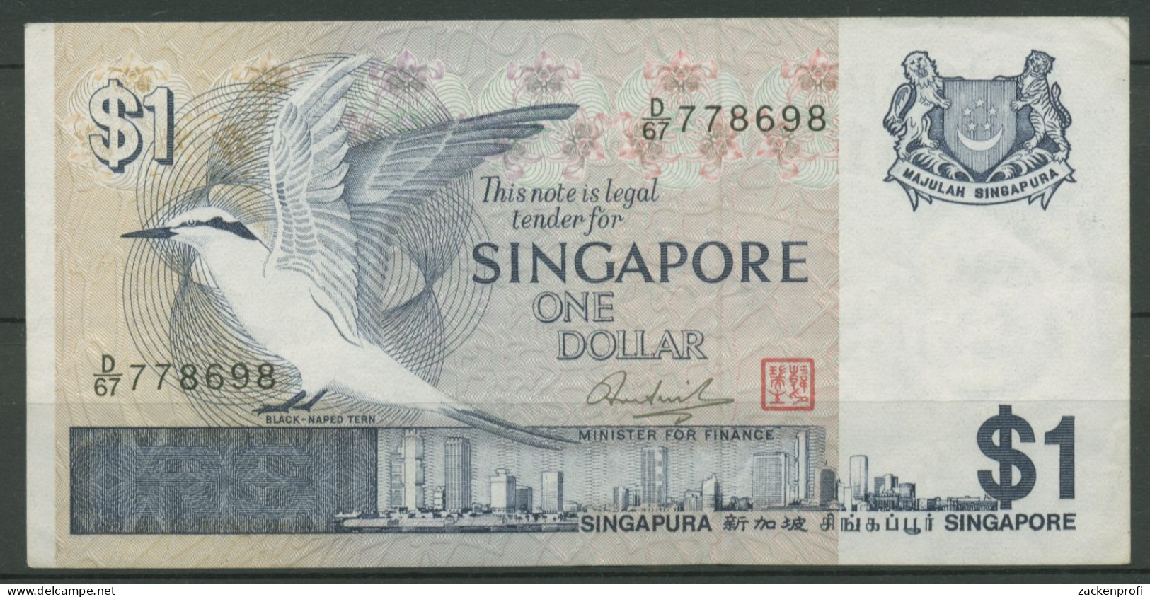 Singapur 1 Dollar 1976, Seeschwalbe, KM 9 Leicht Gebraucht (K628) - Singapore