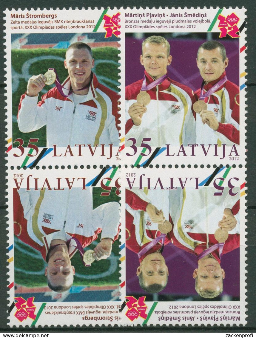 Lettland 2012 Olympia Medaillengewinner Kehrdruckpaare 851/52 KD Postfrisch - Lettonie