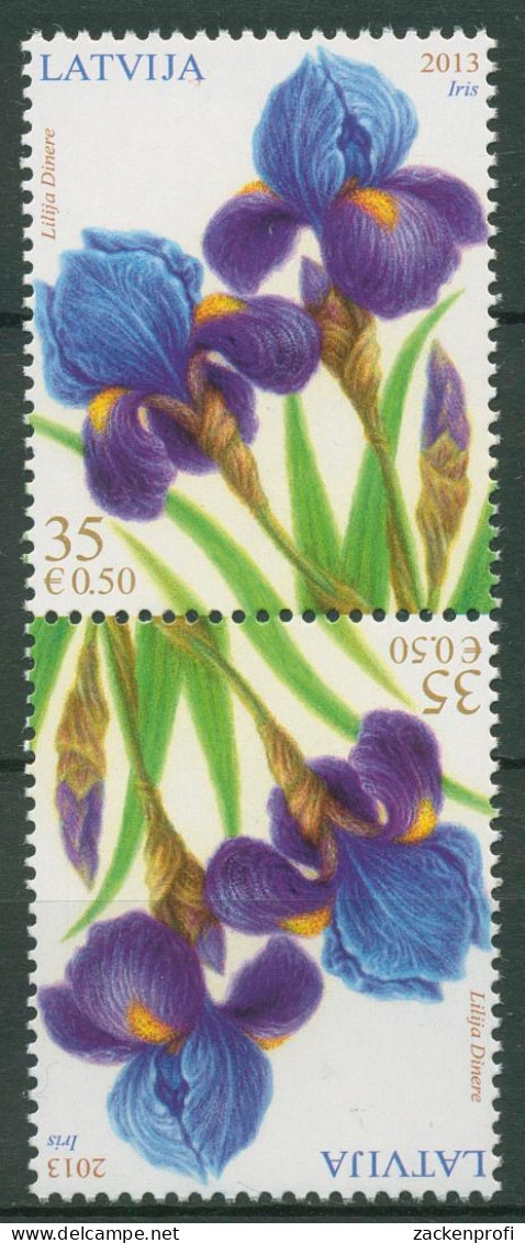 Lettland 2013 Pflanzen Blumen Lilie Kehrdruckpaar 860 KD Postfrisch - Lettland