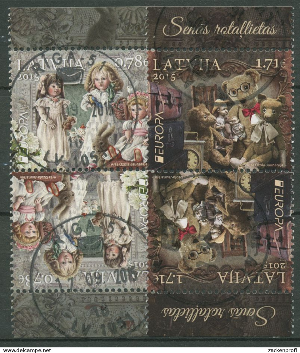 Lettland 2015 Europa CEPT Histori. Spielzeug Kehrdruckpaare 941/42 KD Gestempelt - Latvia