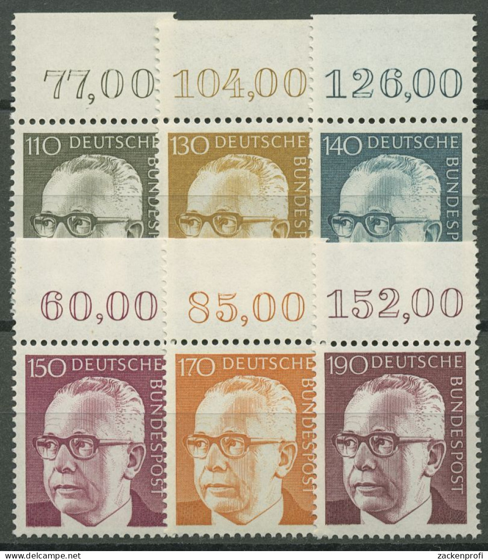 Bund 1972/73 Heinemann Mit Oberrand 727/32 OR Postfrisch - Unused Stamps