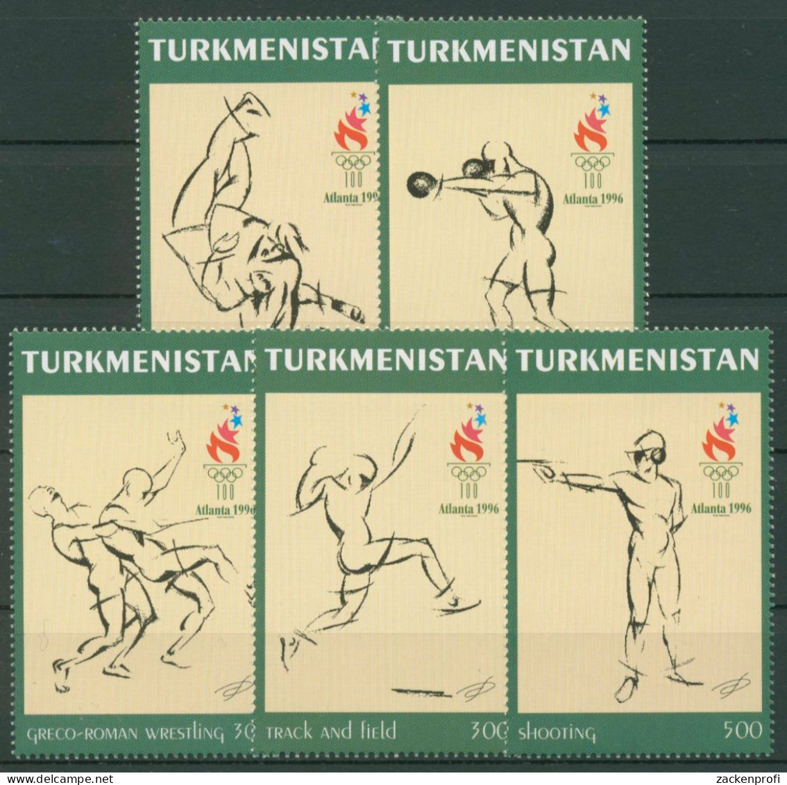 Turkmenistan 1997 Olympische Sommerspiele'96 Atlanta 60/64 Postfrisch - Turkmenistan