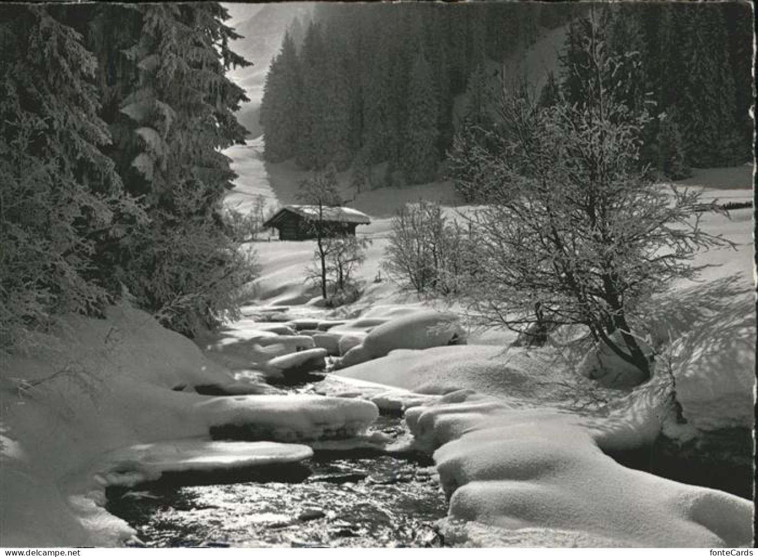 11337279 Adelboden Verschneiter Bergbach Adelboden - Autres & Non Classés