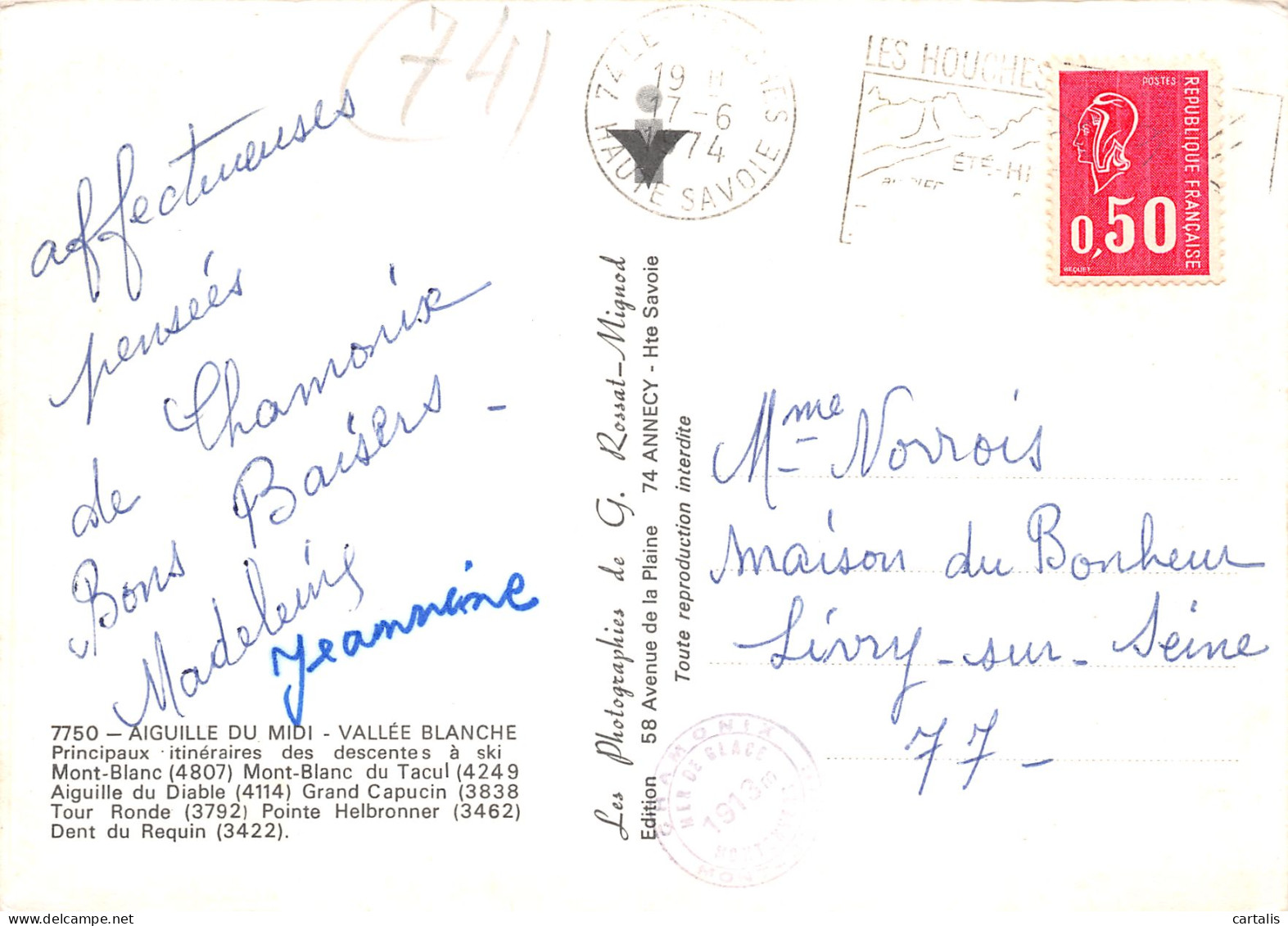 74-AIGUILLE DU MIDI-N°3825-A/0139 - Other & Unclassified