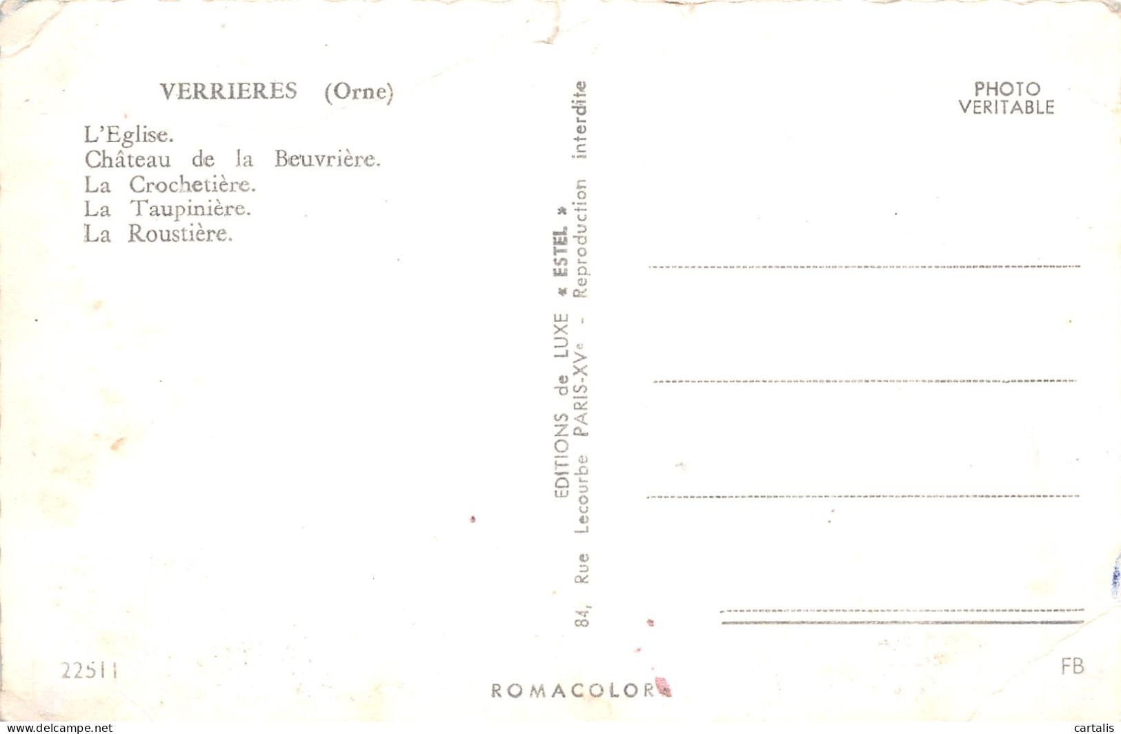 61-VERRIERES-N°3825-E/0101 - Other & Unclassified