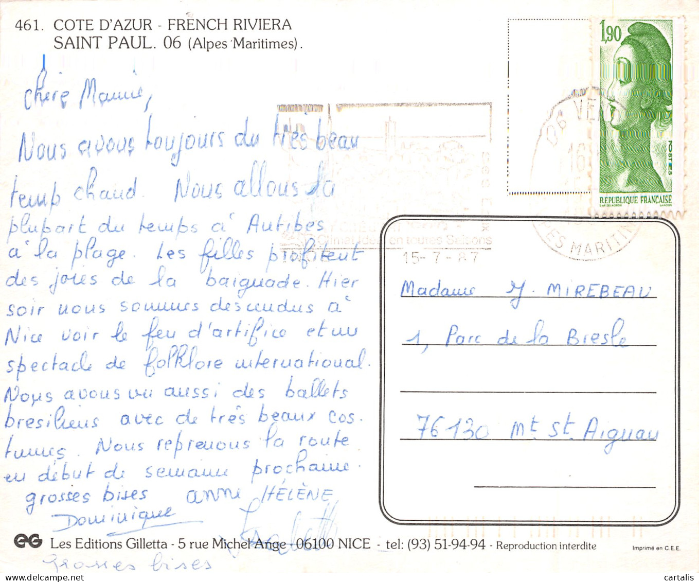 06-SAINT PAUL-N°3825-D/0165 - Airmail