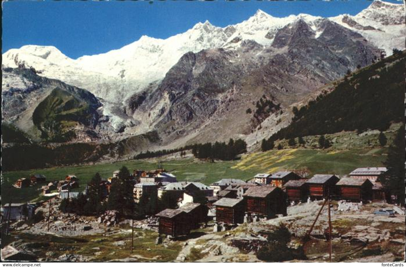 11337218 Saas-Fee Blick Auf Den Ort Mit Alpenpanorama Saas Fee - Andere & Zonder Classificatie