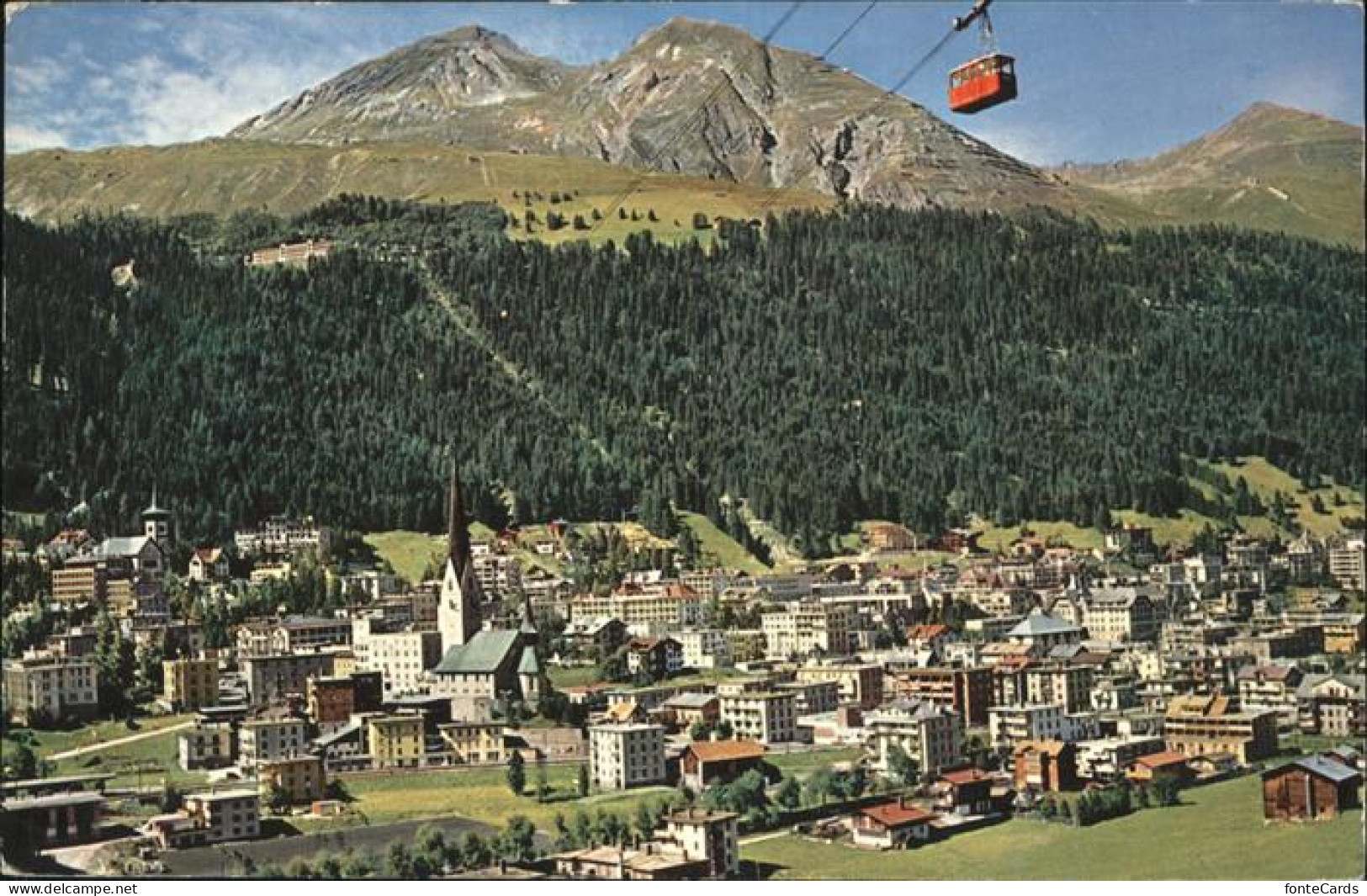 11337216 Davos GR Blick Auf Den Ort Mit Schatzalp Strela Und Schlahoerner Davos - Andere & Zonder Classificatie