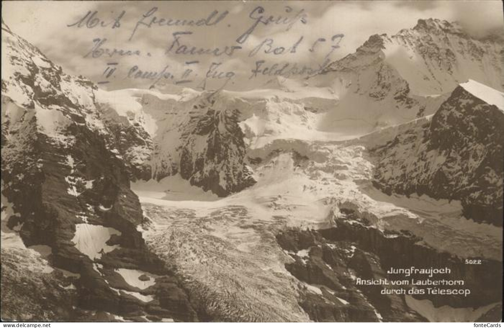 11337206 Jungfraujoch Blick Vom Lauberhorn Durch Das Teleskop Feldpost Jungfrauj - Andere & Zonder Classificatie