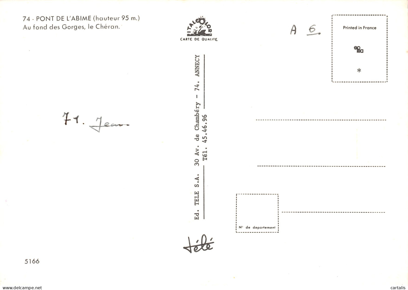 74-PONT DE L ABIME-N°3826-B/0361 - Other & Unclassified