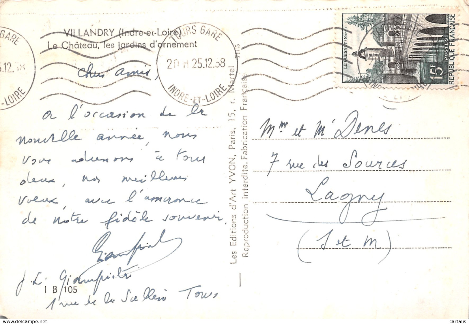 37-VILLANDRY-N°3826-D/0391 - Autres & Non Classés