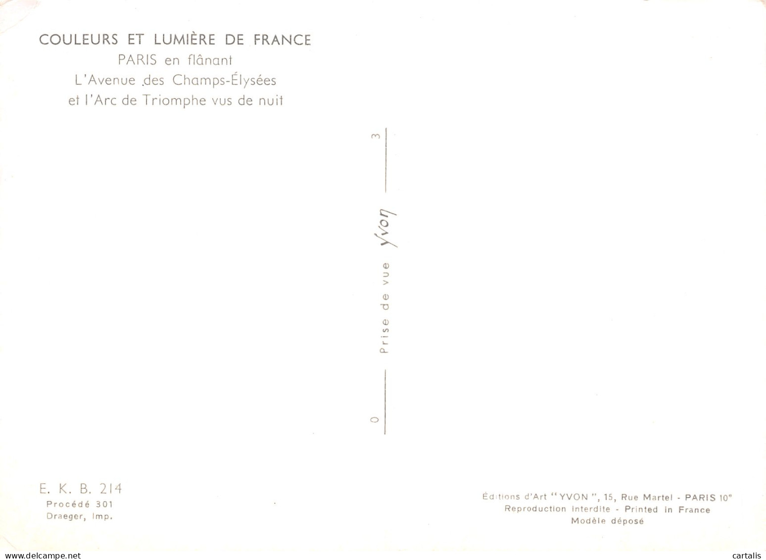 75-PARIS AVENUE DES CHAMPS ELYSEES-N°3827-D/0035 - Autres & Non Classés