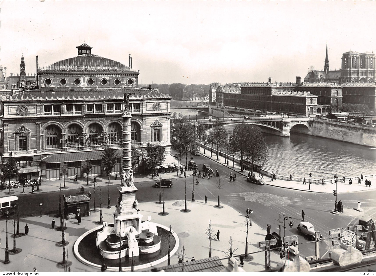 75-PARIS LA PLACE DU CHATELET ET LA SEINE-N°3827-D/0045 - Autres & Non Classés