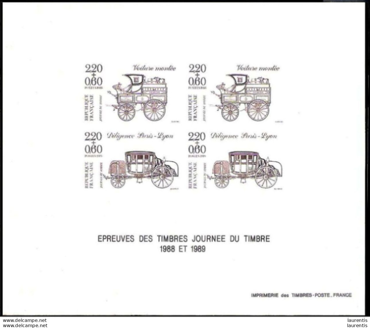 628  Coaches - Voitures - France - Epreuve - Proof - 5,85 - Autos