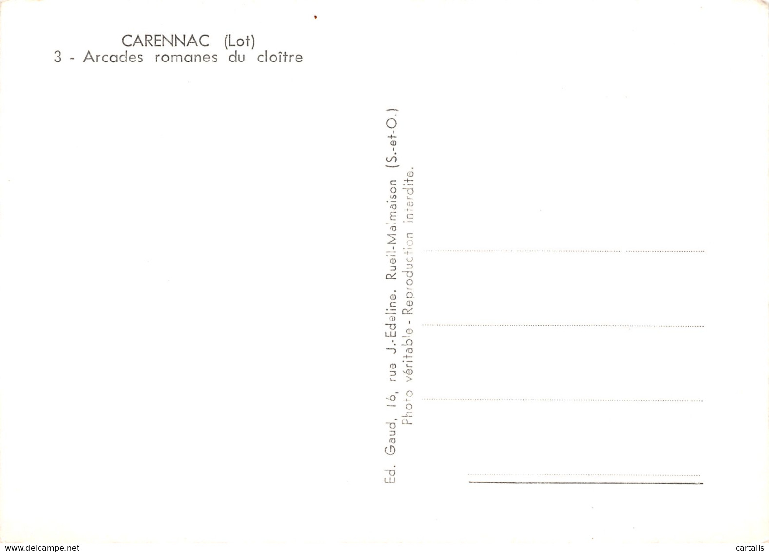 46-CARENNAC-N°3827-C/0177 - Sonstige & Ohne Zuordnung