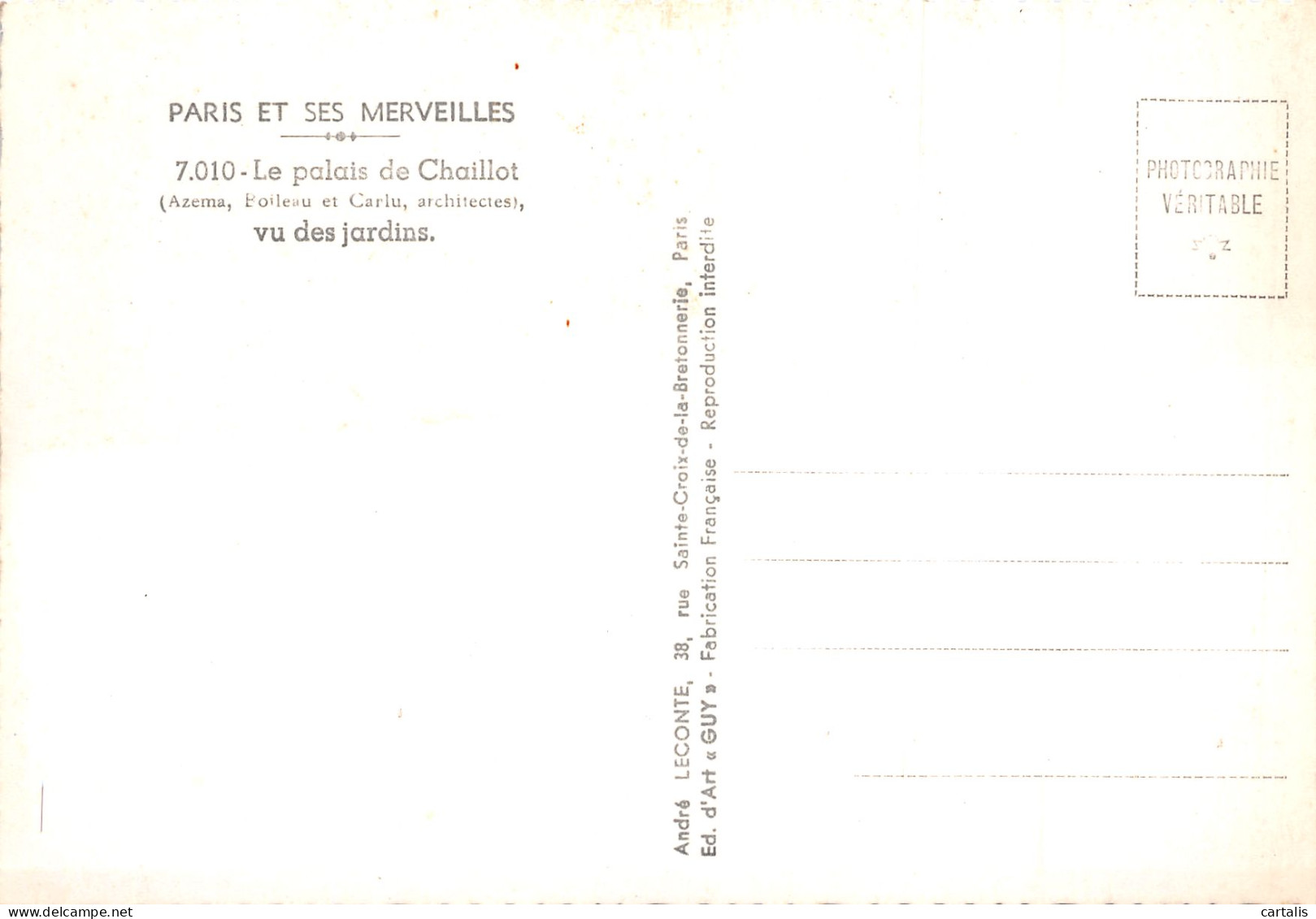 75-PARIS LE PALAIS DE CHAILLOT-N°3827-C/0155 - Autres & Non Classés