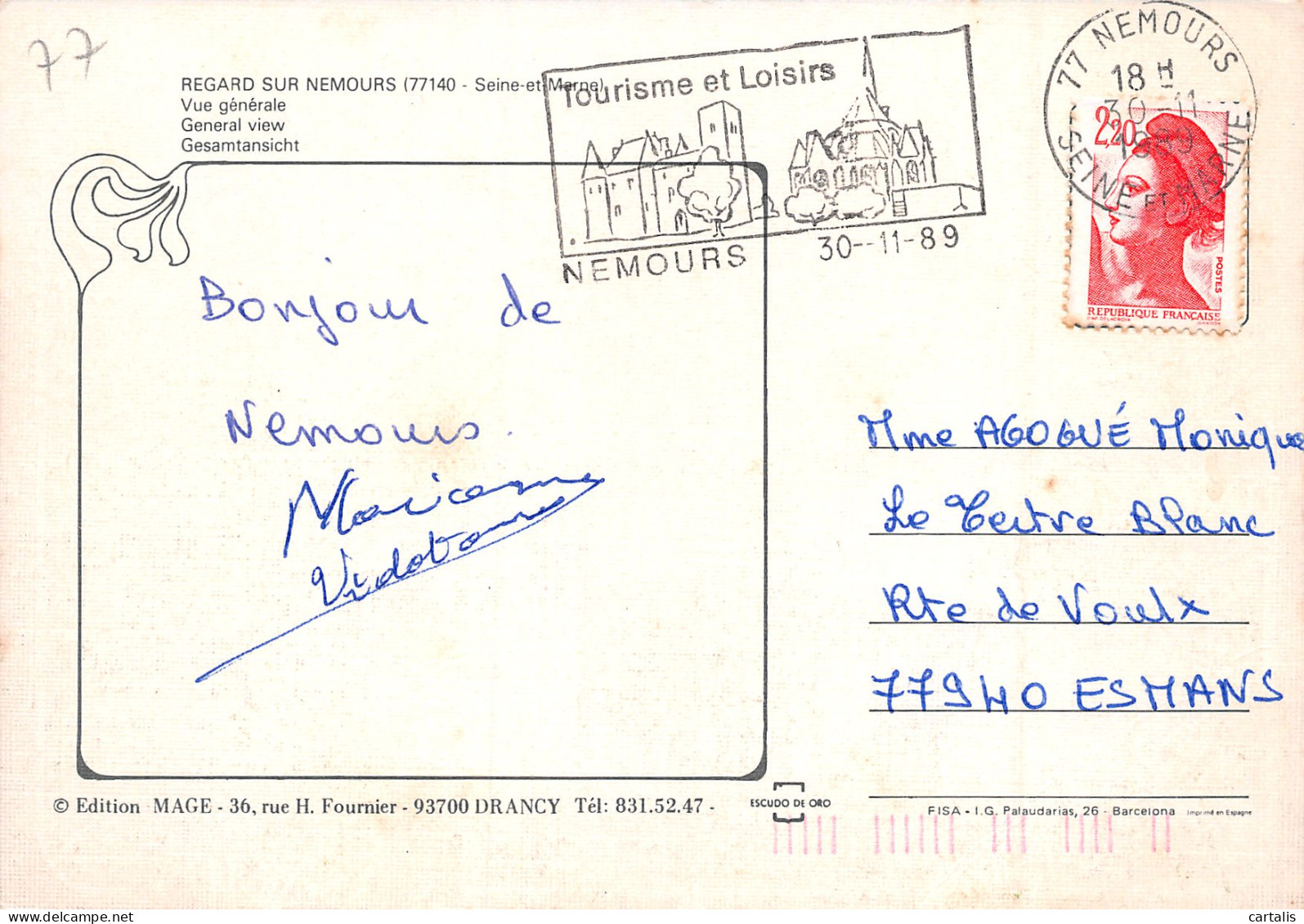 77-NEMOURS-N°3827-B/0359 - Nemours