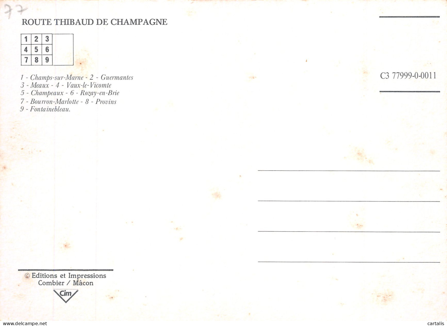 77-ROUTE THIBAUD DE CHAMPAGNE-N°3827-B/0321 - Autres & Non Classés