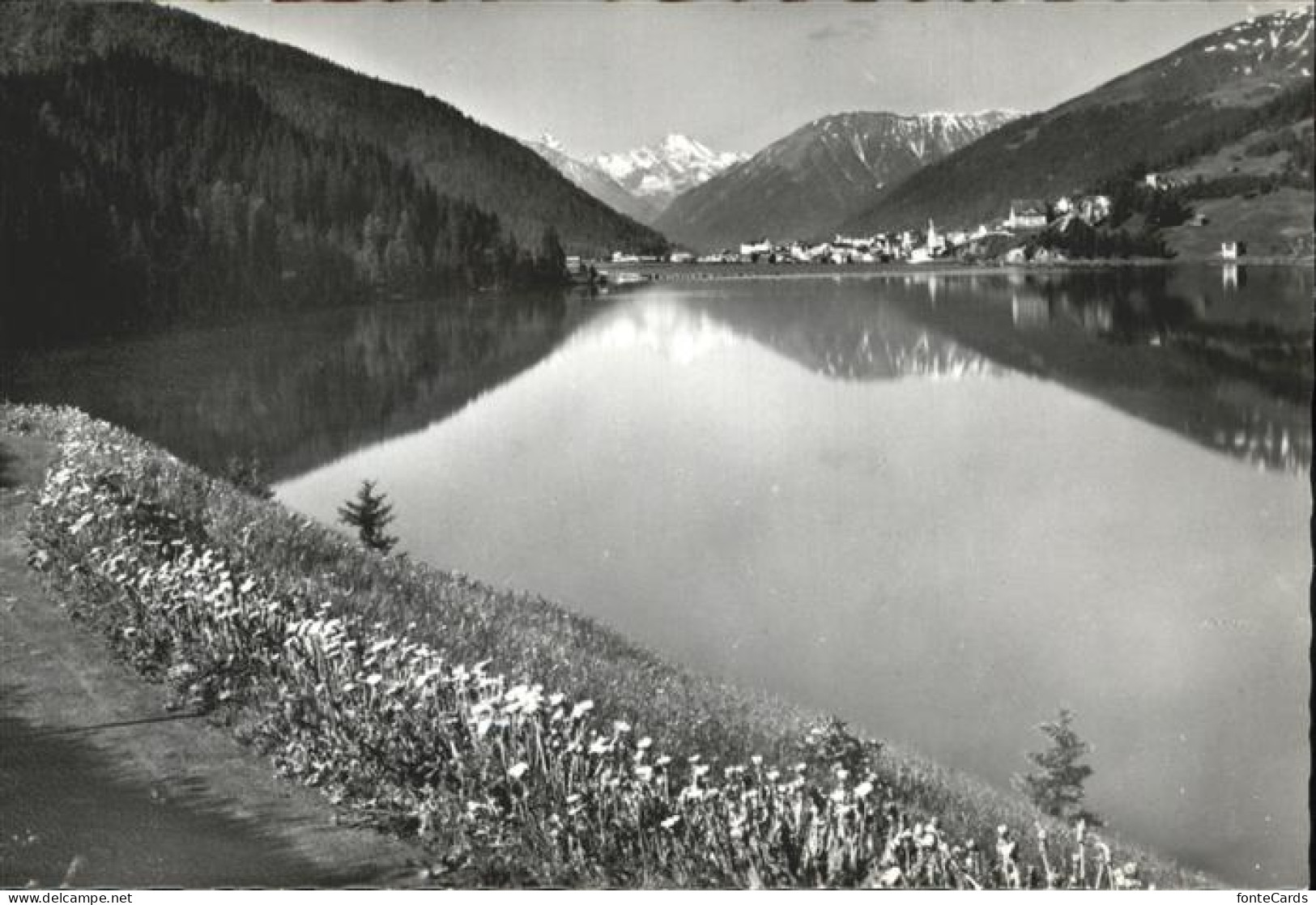 11337134 Davos GR Blick Ueber Den Davoser See Gegen Tinzenhorn Und Piz Michel Da - Sonstige & Ohne Zuordnung