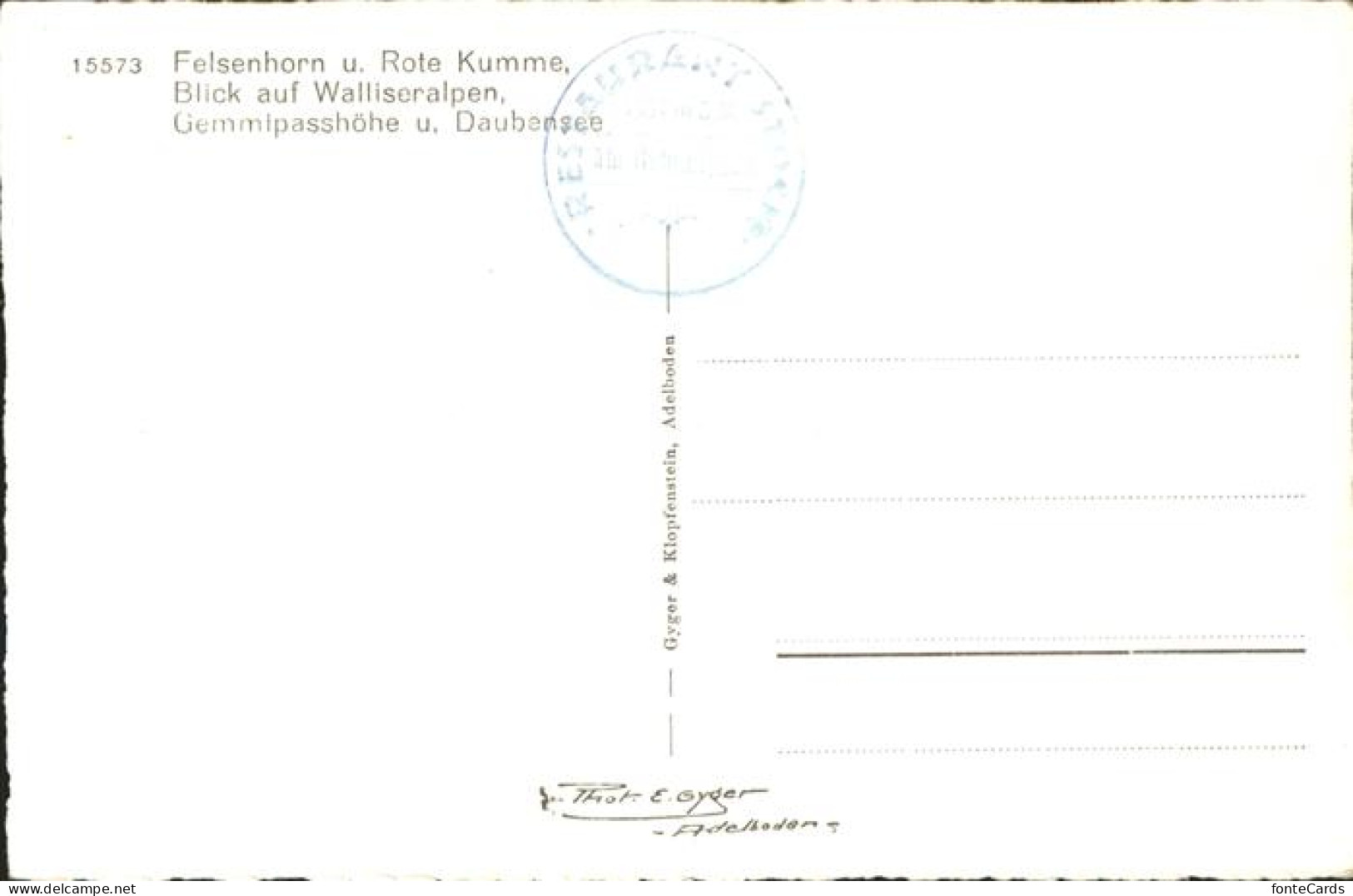 11337125 Felsenhorn Und Rote Kumme Blick Auf Walliser Alpen Gemmipasshoehe Und D - Sonstige & Ohne Zuordnung