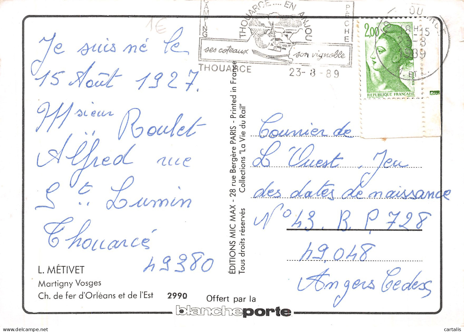 88-MARTIGNY-N°3827-D/0315 - Autres & Non Classés