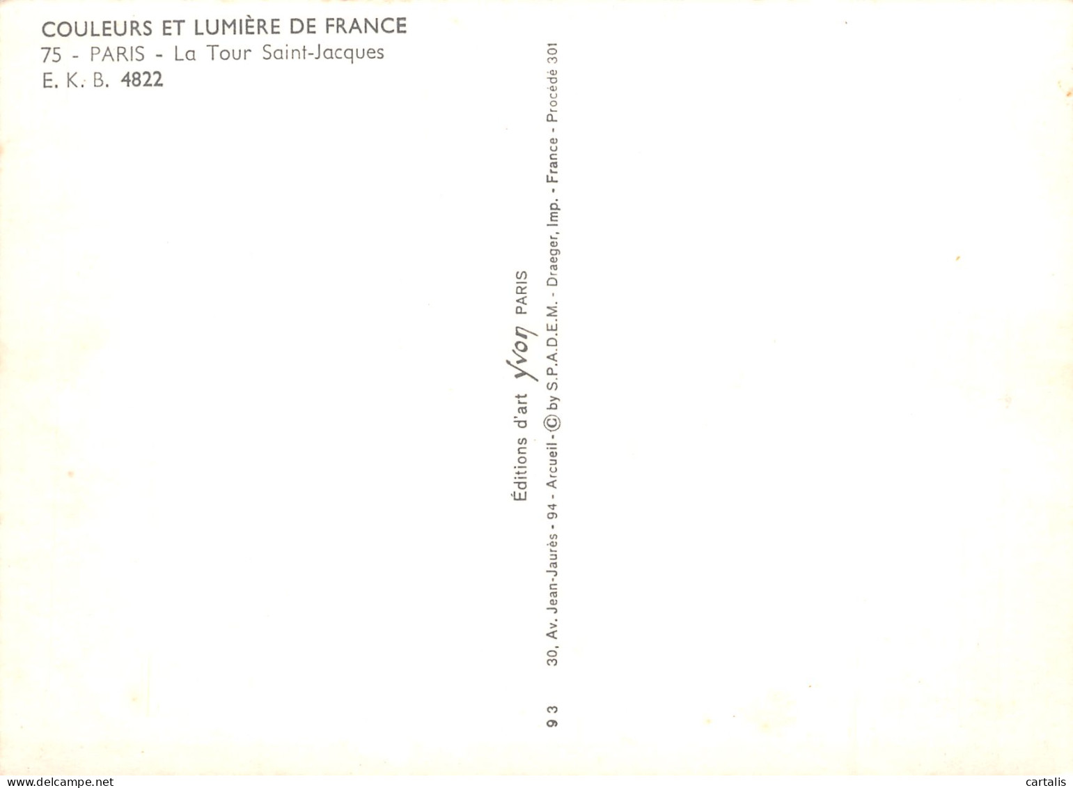 75-PARIS LA TOUR SAINT JACQUES-N°3827-D/0093 - Otros & Sin Clasificación