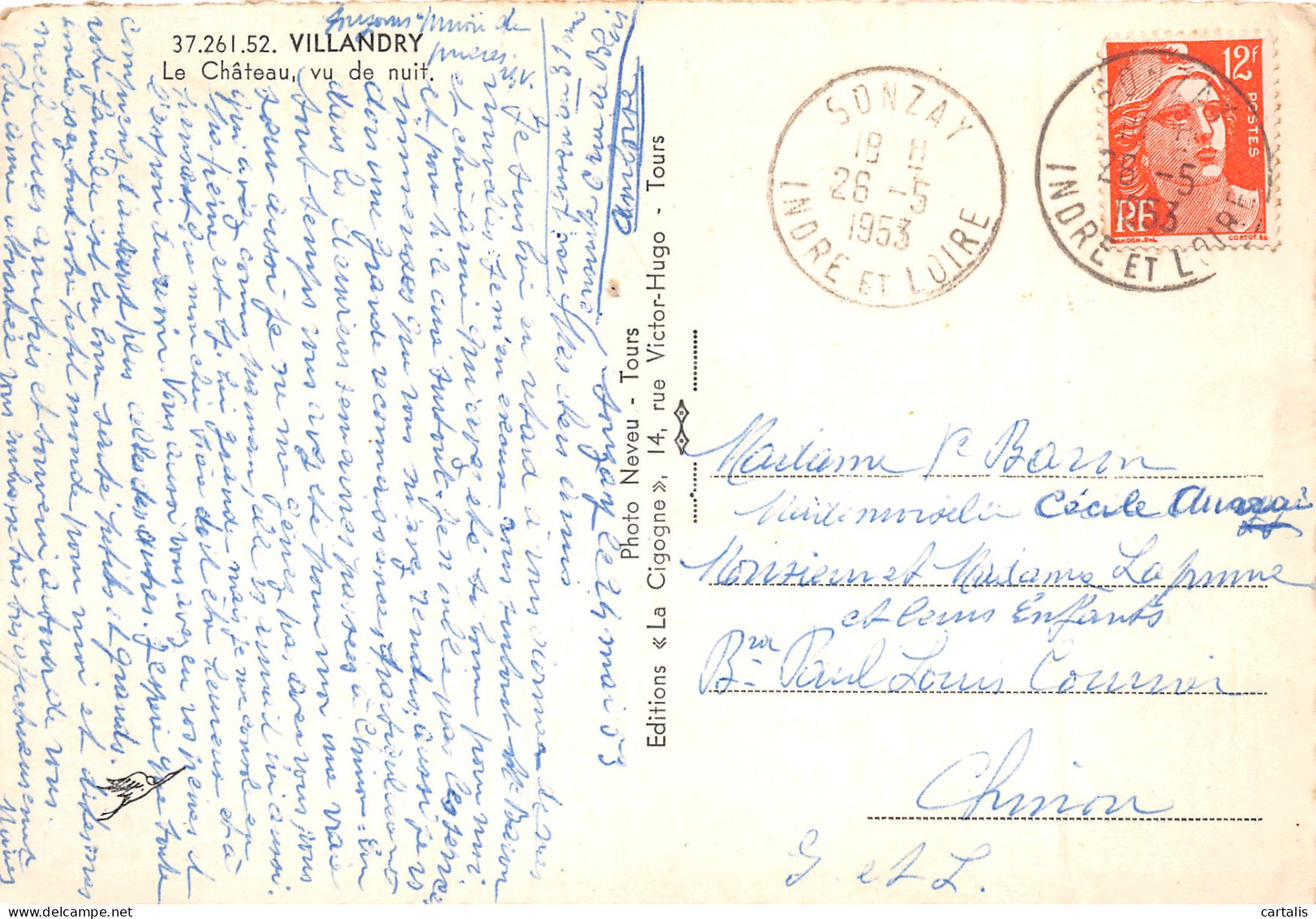 37-VILLANDRY-N°3827-D/0067 - Other & Unclassified