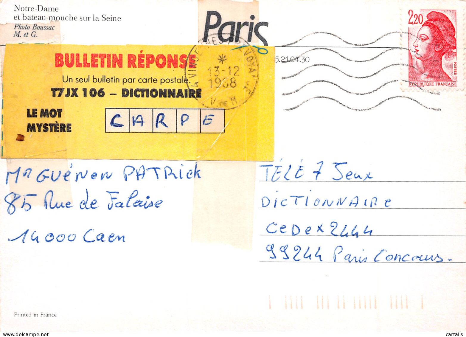 75-PARIS NOTRE DAME-N°3828-B/0195 - Otros & Sin Clasificación