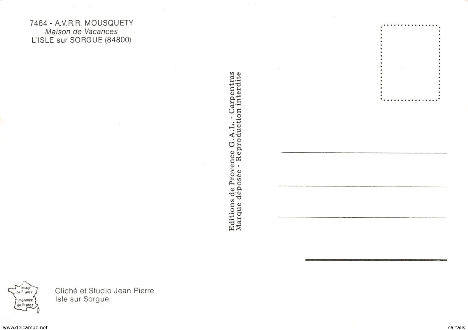 84-MOUSQUETY-N°3828-B/0073 - Sonstige & Ohne Zuordnung