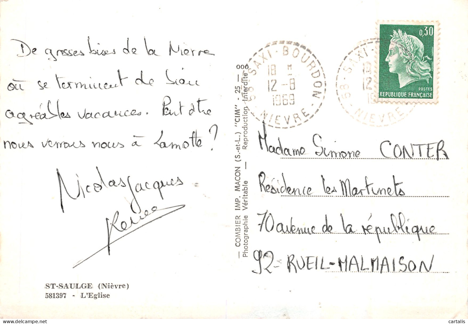 58-SAINT SAULGE-N°3828-D/0239 - Other & Unclassified