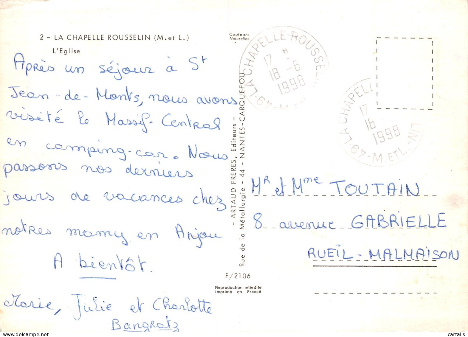 49-LA CHAPELLE ROUSSELIN-N°3828-D/0241 - Autres & Non Classés