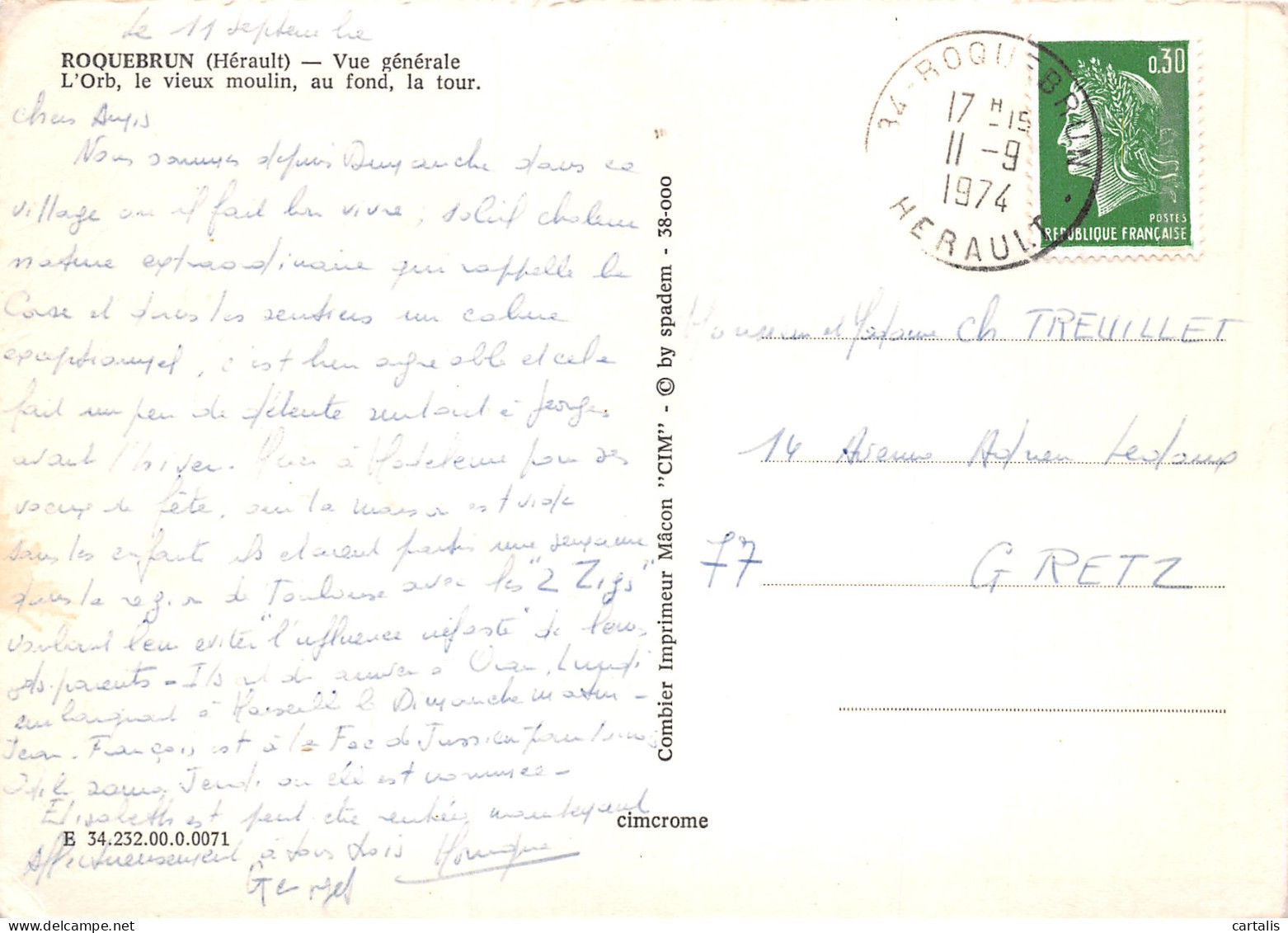 34-ROQUEBRUN-N°3829-C/0199 - Other & Unclassified