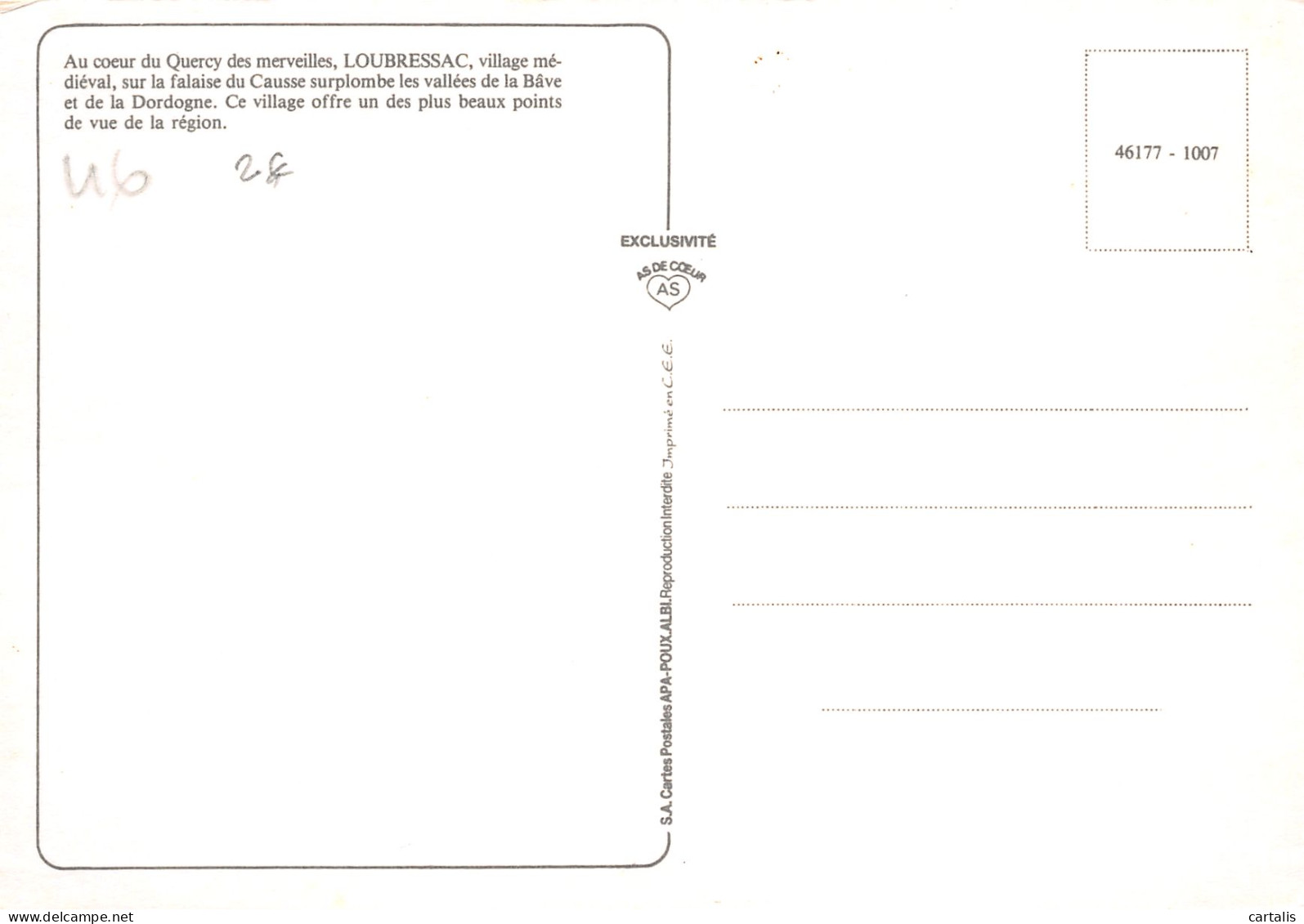 46-LOUBRESSAC-N°3829-C/0159 - Altri & Non Classificati