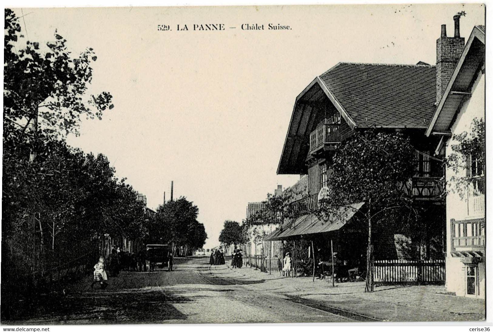 La Panne Châlet Suisse Circulée En 1908 - De Panne