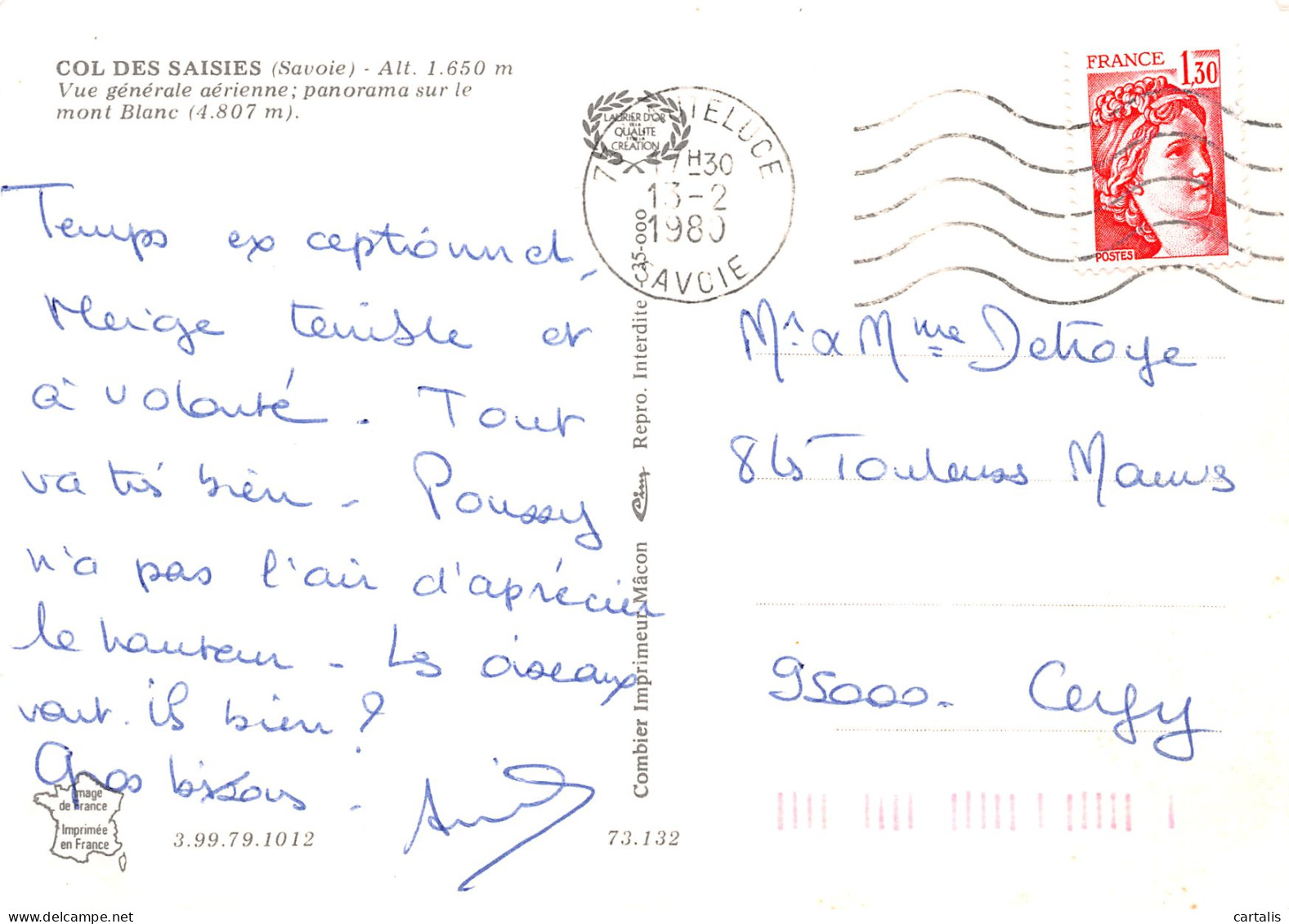 73-COL DES SAISIES-N°3831-A/0277 - Other & Unclassified