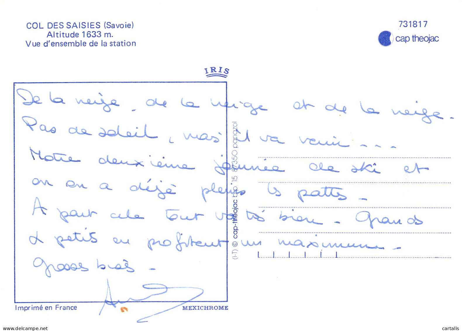 73-COL DES SAISIES-N°3831-A/0221 - Other & Unclassified