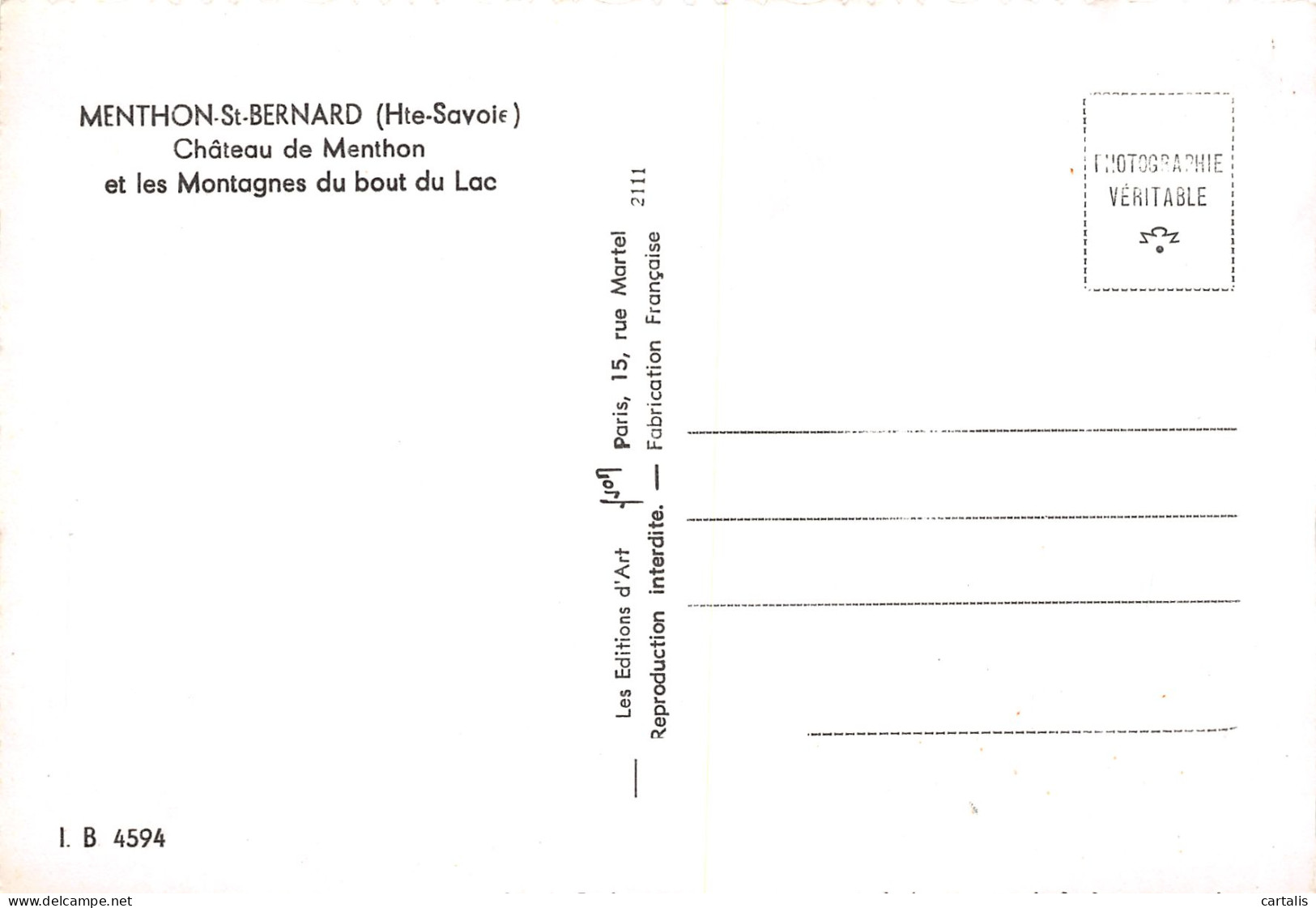 74-MENTHON SAINT BERNARD-N°3832-A/0353 - Sonstige & Ohne Zuordnung