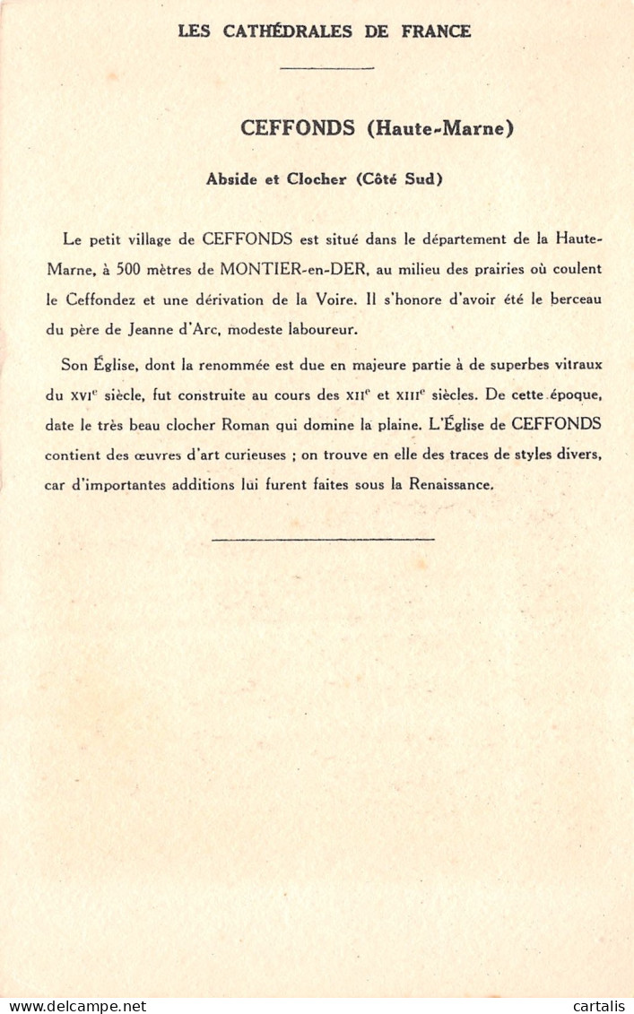 52-CEFFONDS-N°3831-E/0031 - Autres & Non Classés