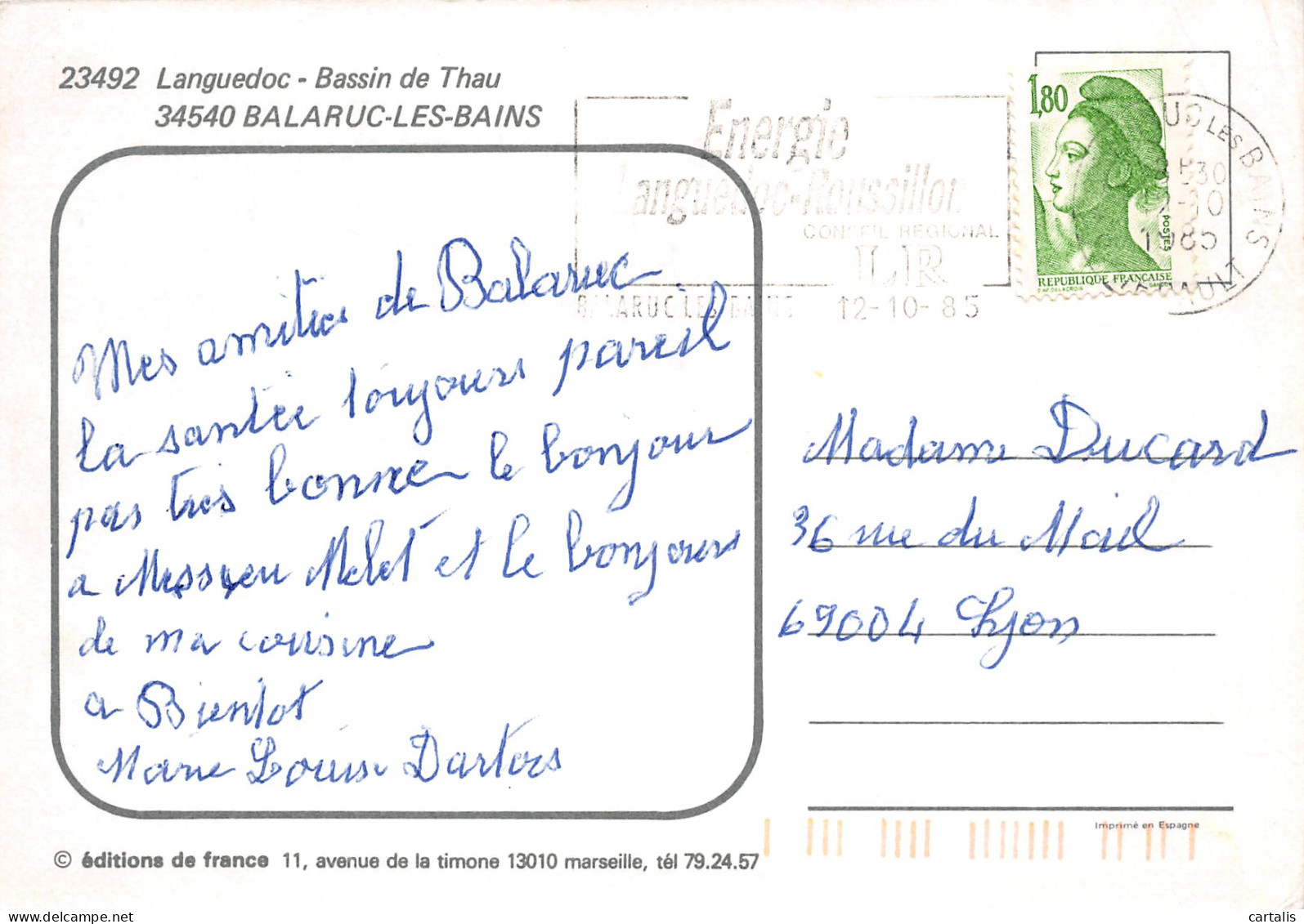 34-BALARUC LES BAINS-N°3832-D/0027 - Autres & Non Classés