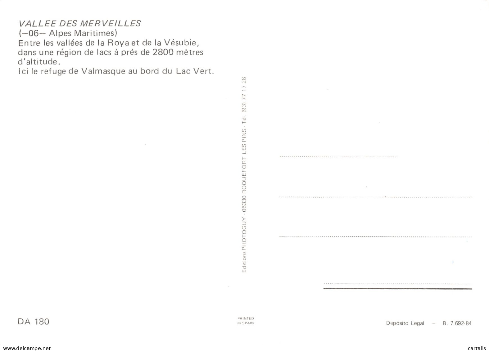 06-VALLEE DES MERVEILLES-N°3832-C/0287 - Autres & Non Classés