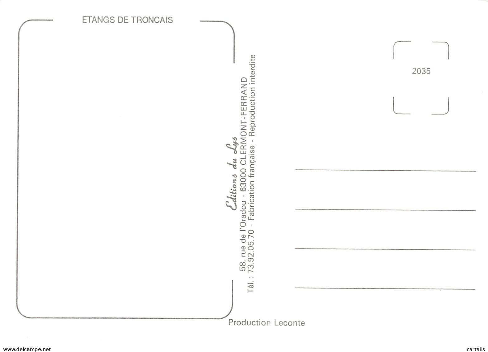 03-ETANGS DE TRONCAIS-N°3832-B/0167 - Sonstige & Ohne Zuordnung