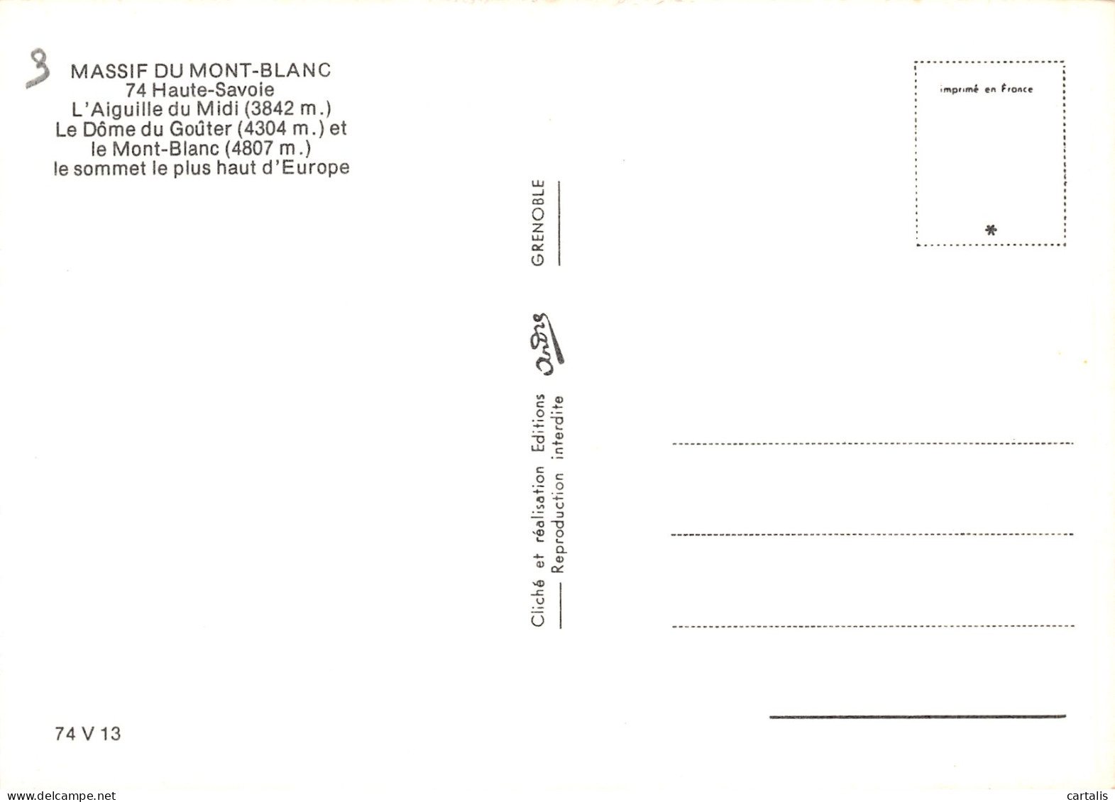 74-MASSIF DU MONT BLANC-N°3833-A/0051 - Other & Unclassified