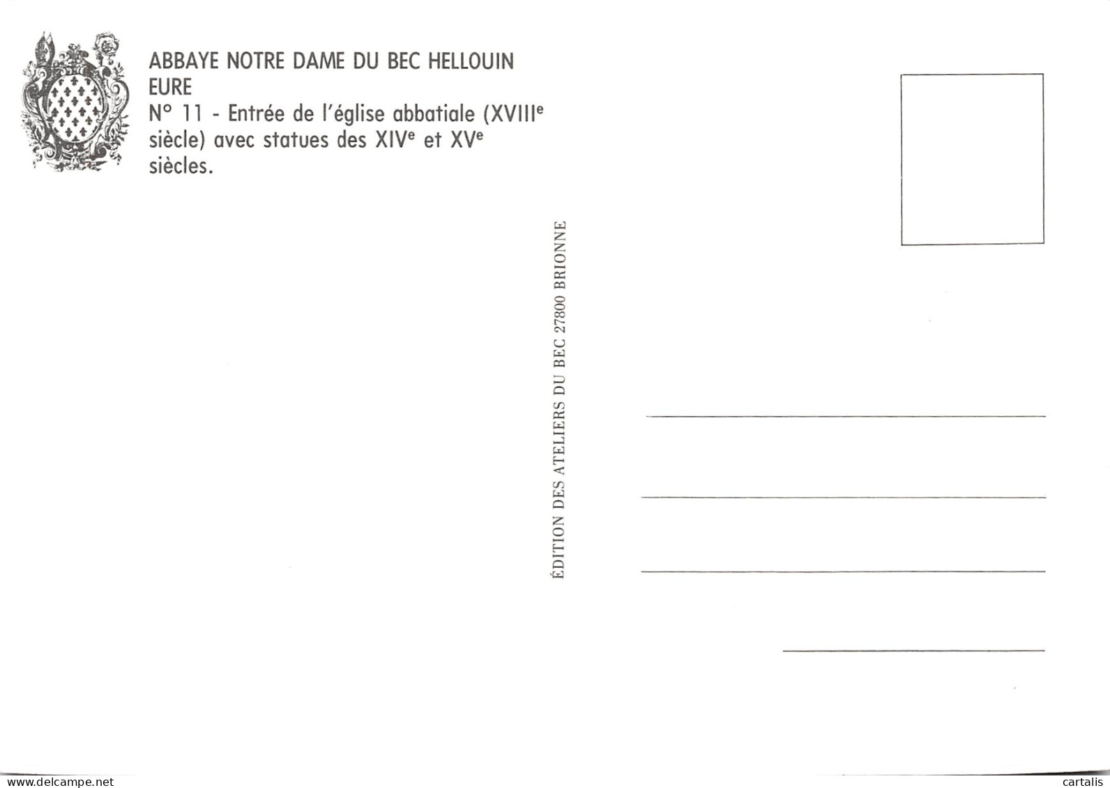 27-ABBAYE NOTRE DAME DU BEC HELLOUIN-N°3833-D/0219 - Andere & Zonder Classificatie