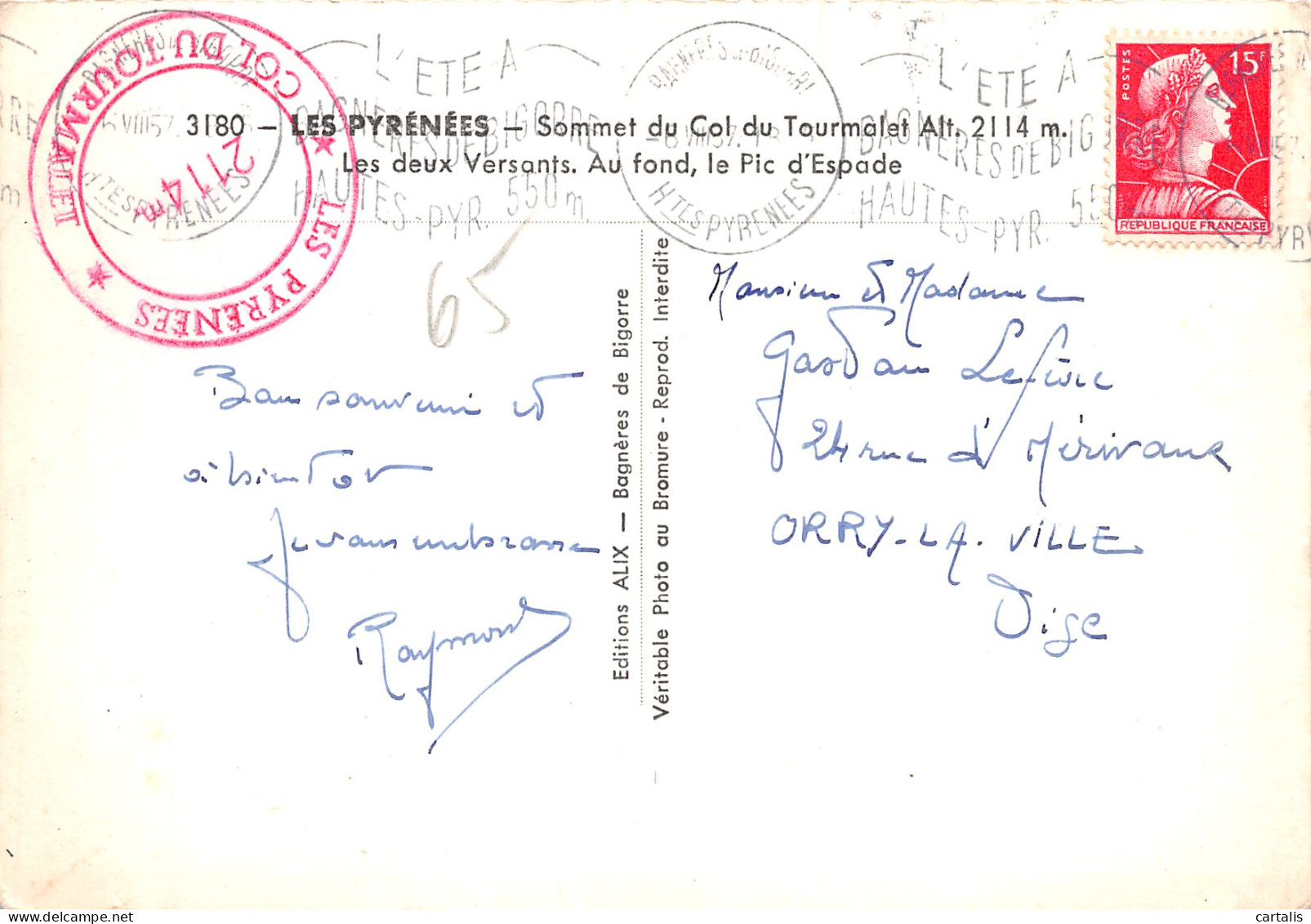 65-COL DU TOURMALET-N°3833-C/0335 - Other & Unclassified