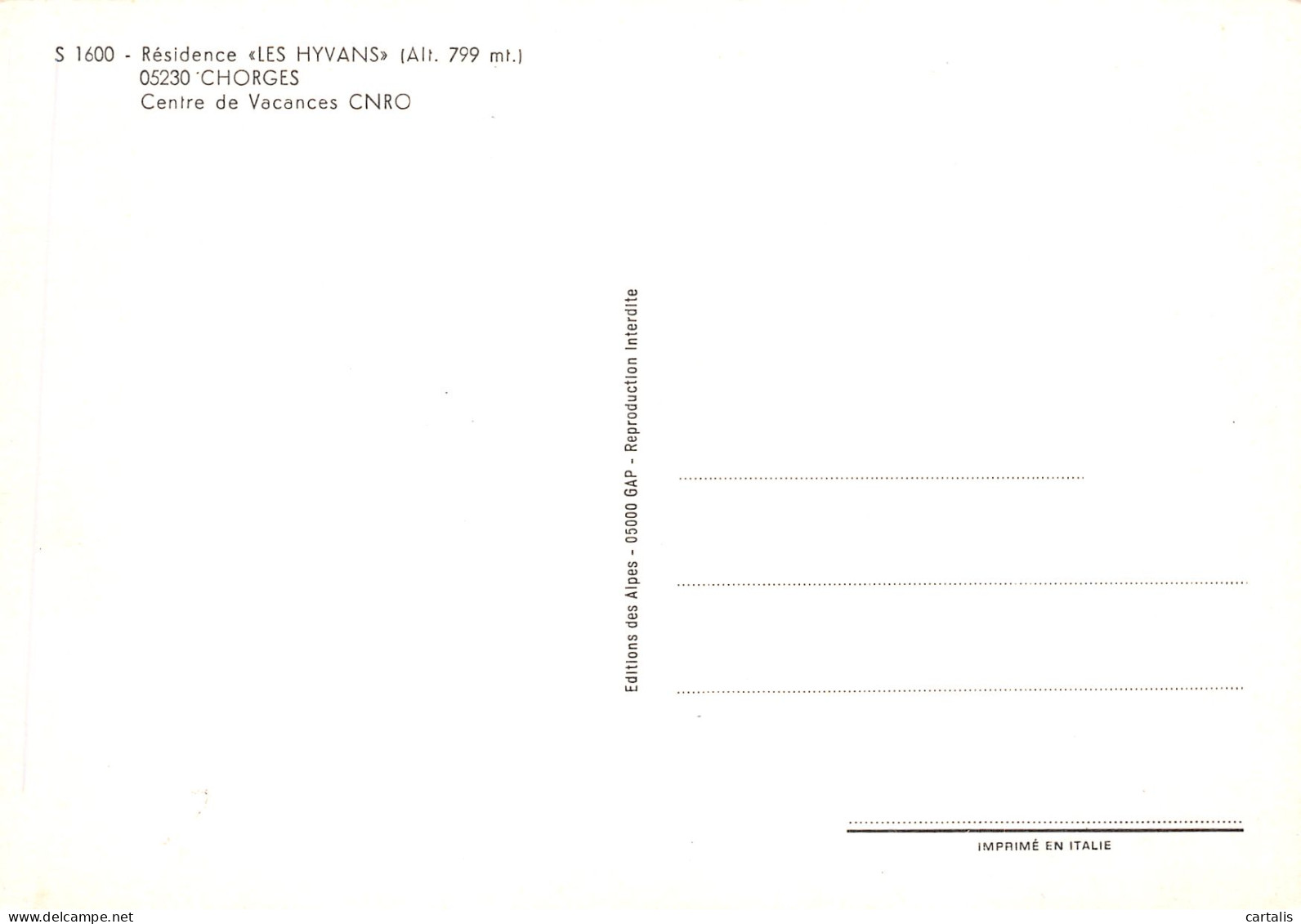 05-CHORGES-N°3834-D/0179 - Altri & Non Classificati