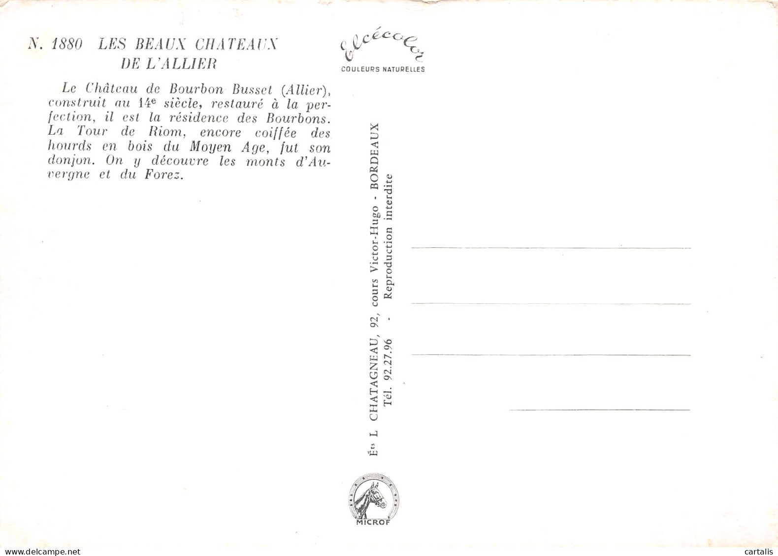 03-CHÂTEAU DE BOURBON BUSSET-N°3834-D/0121 - Other & Unclassified