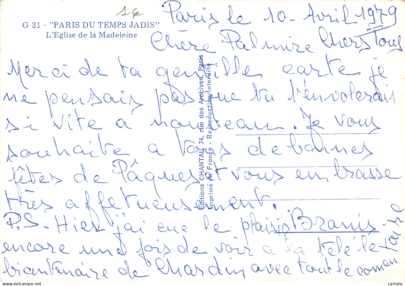 75-PARIS EGLISE DE LA MADELEINE-N°3835-A/0377 - Other & Unclassified
