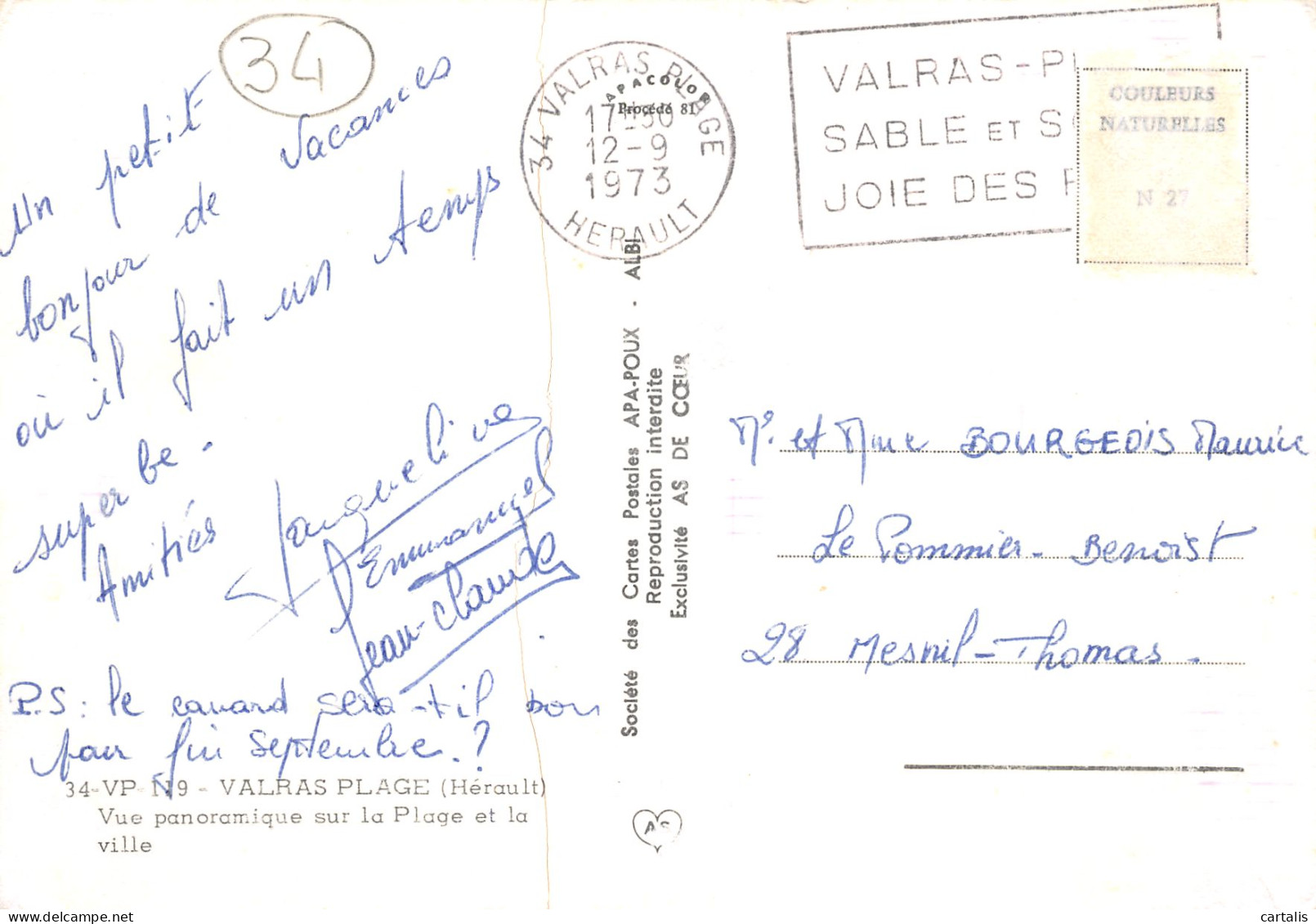 34-VALRAS PLAGE-N°3835-A/0283 - Other & Unclassified