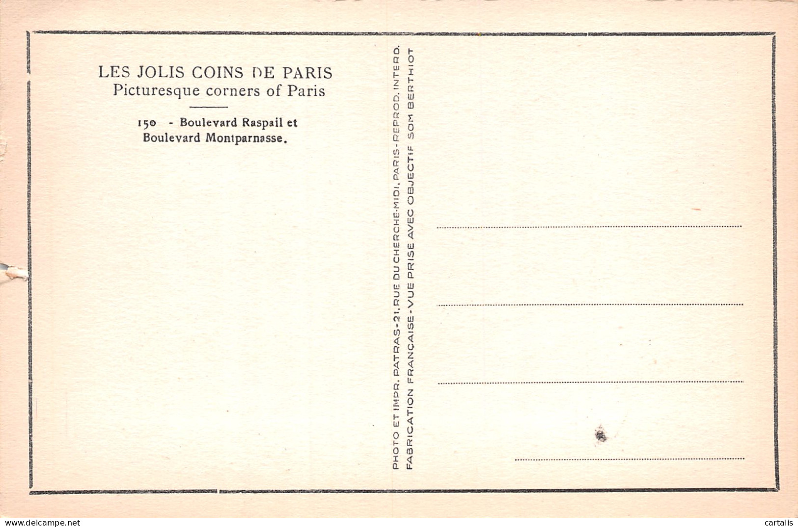 75-PARIS BOULEVARD RASPAIL-N°3834-E/0357 - Autres & Non Classés